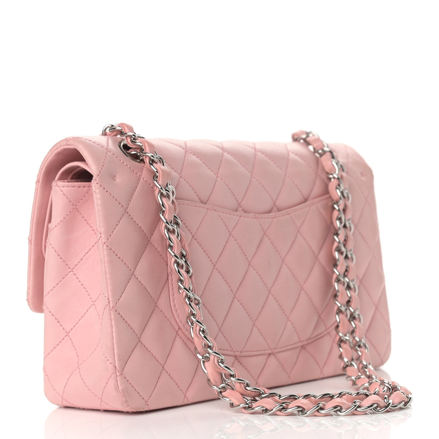 Chanel Lambskin Quilted Medium Double Flap Light Pink 3 of 18