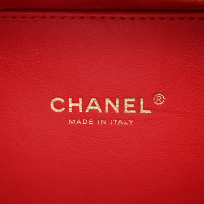 Chanel Caviar Quilted Small CC Filigree Vanity Case Red 6 of 10