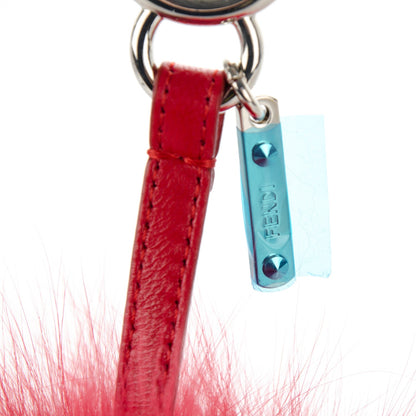 Fendi Fox Fur Shiny Nappa Bi-Color A ABCharm Bag Charm Rosso Chiaro Moro Strawberry 3 of 5