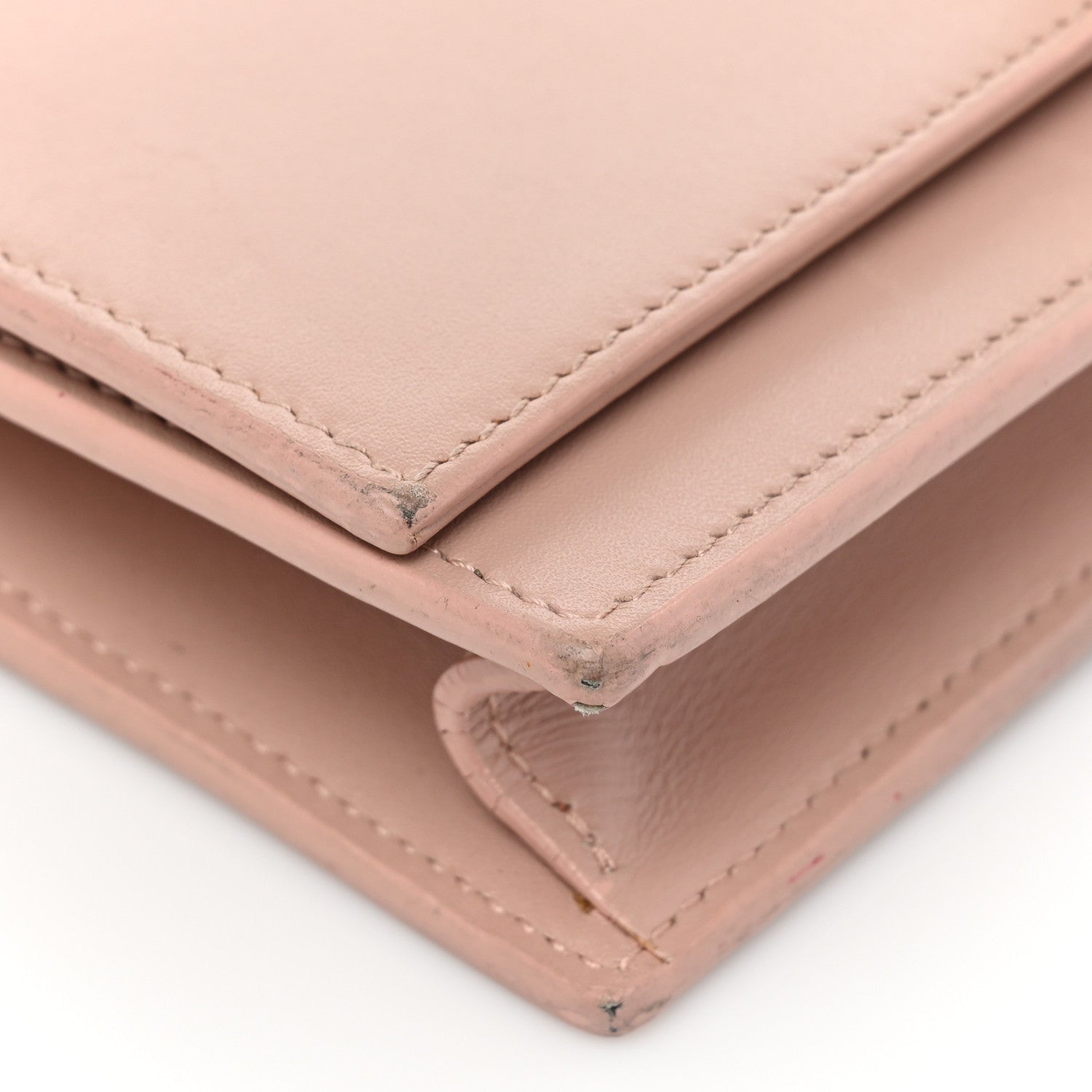 Saint Laurent Smooth Calfskin Classic Monogram Kate Tassel Chain Wallet Pale Pink 20 of 29