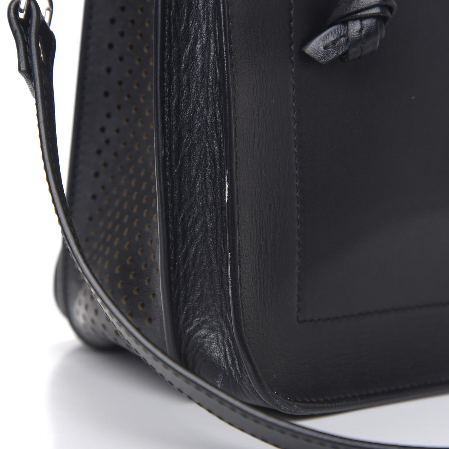 Lambskin Perforated Medium PS1 Satchel Black