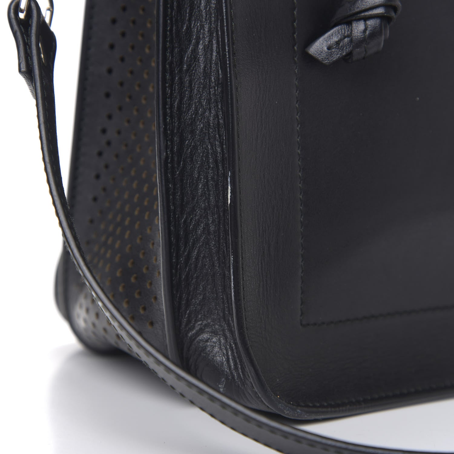 Proenza Schouler Lambskin Perforated Medium PS1 Satchel Black 13 of 14