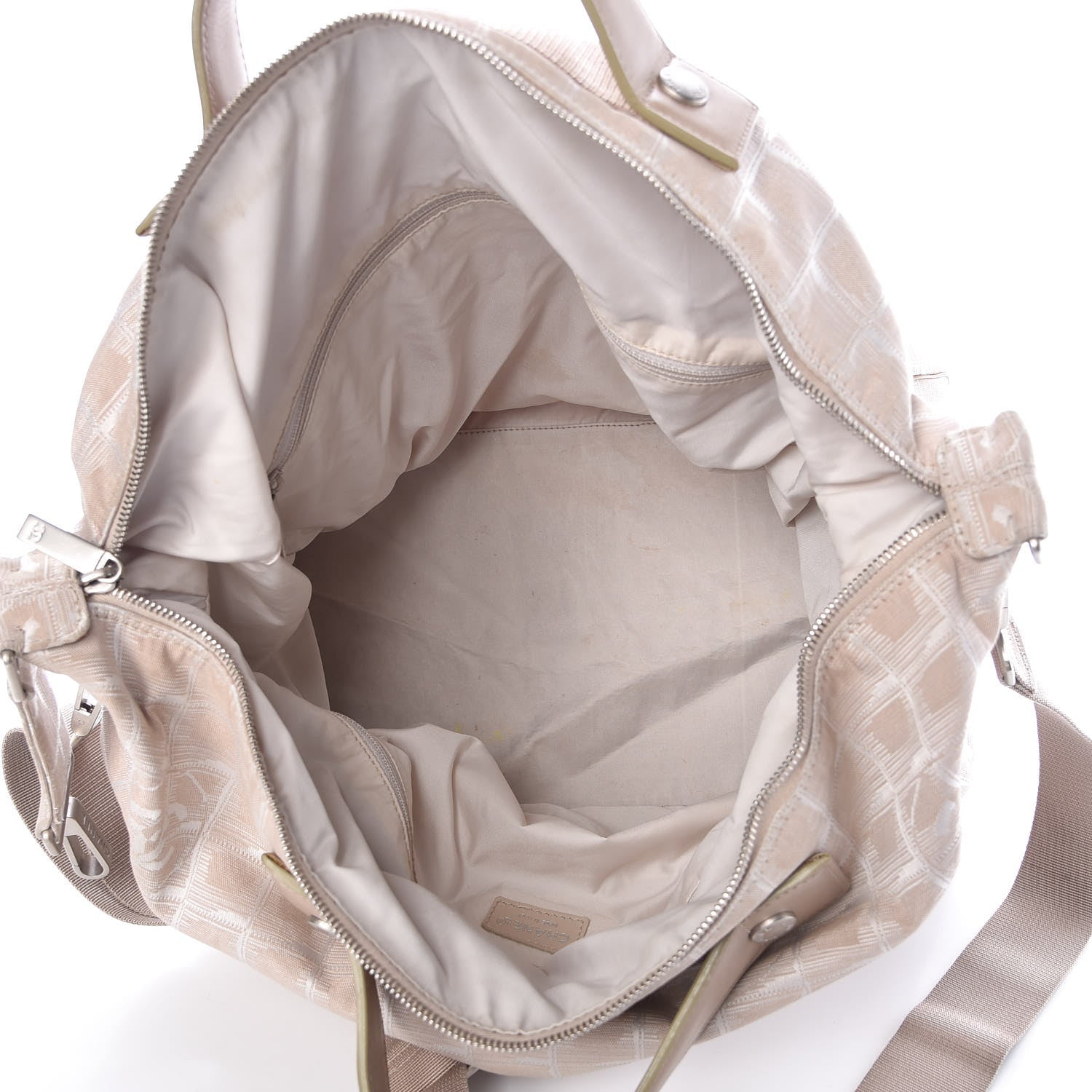 Chanel Nylon Small Travel Duffle Beige 5 of 13