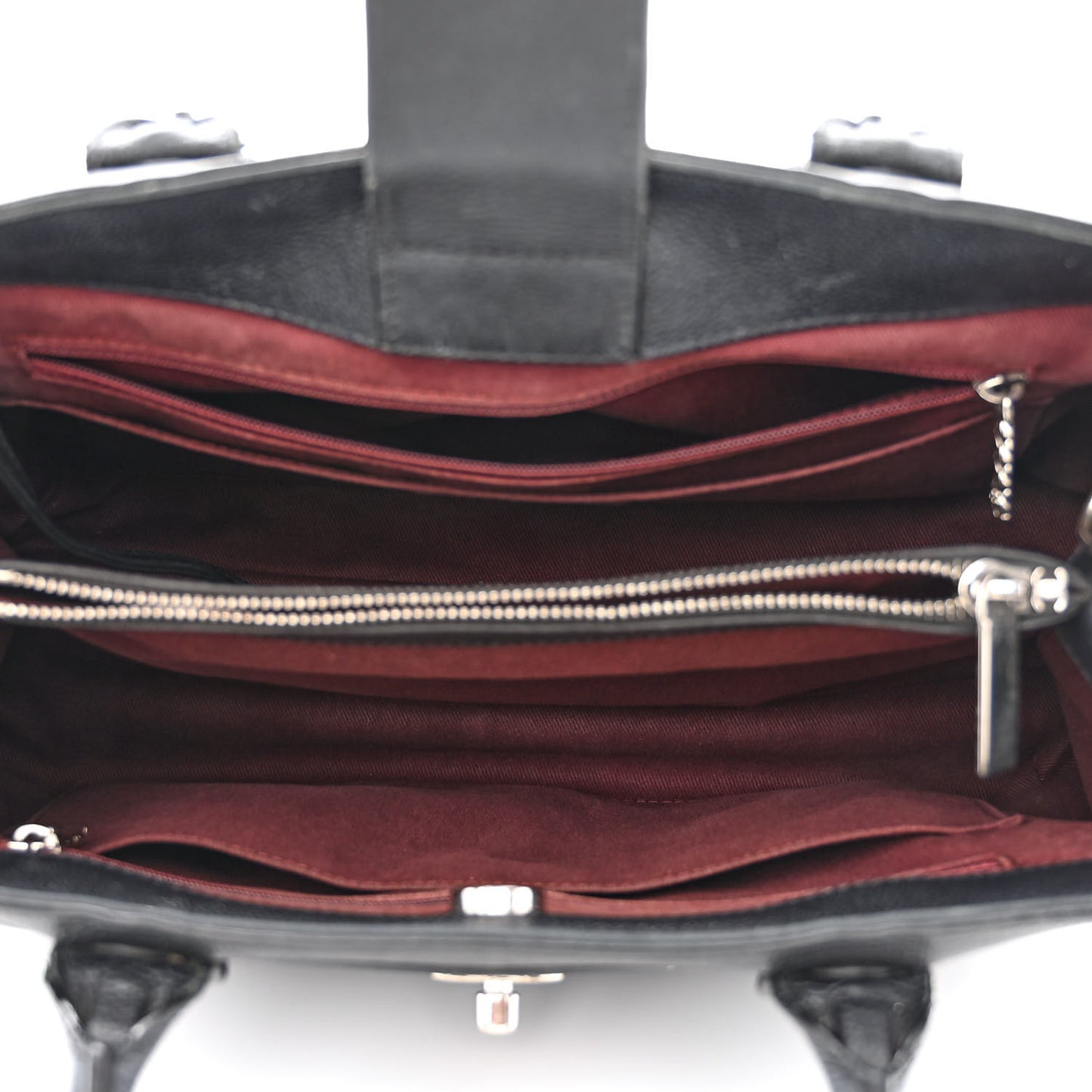 Grained Calfskin Small Neo Executive Shopper Tote Black