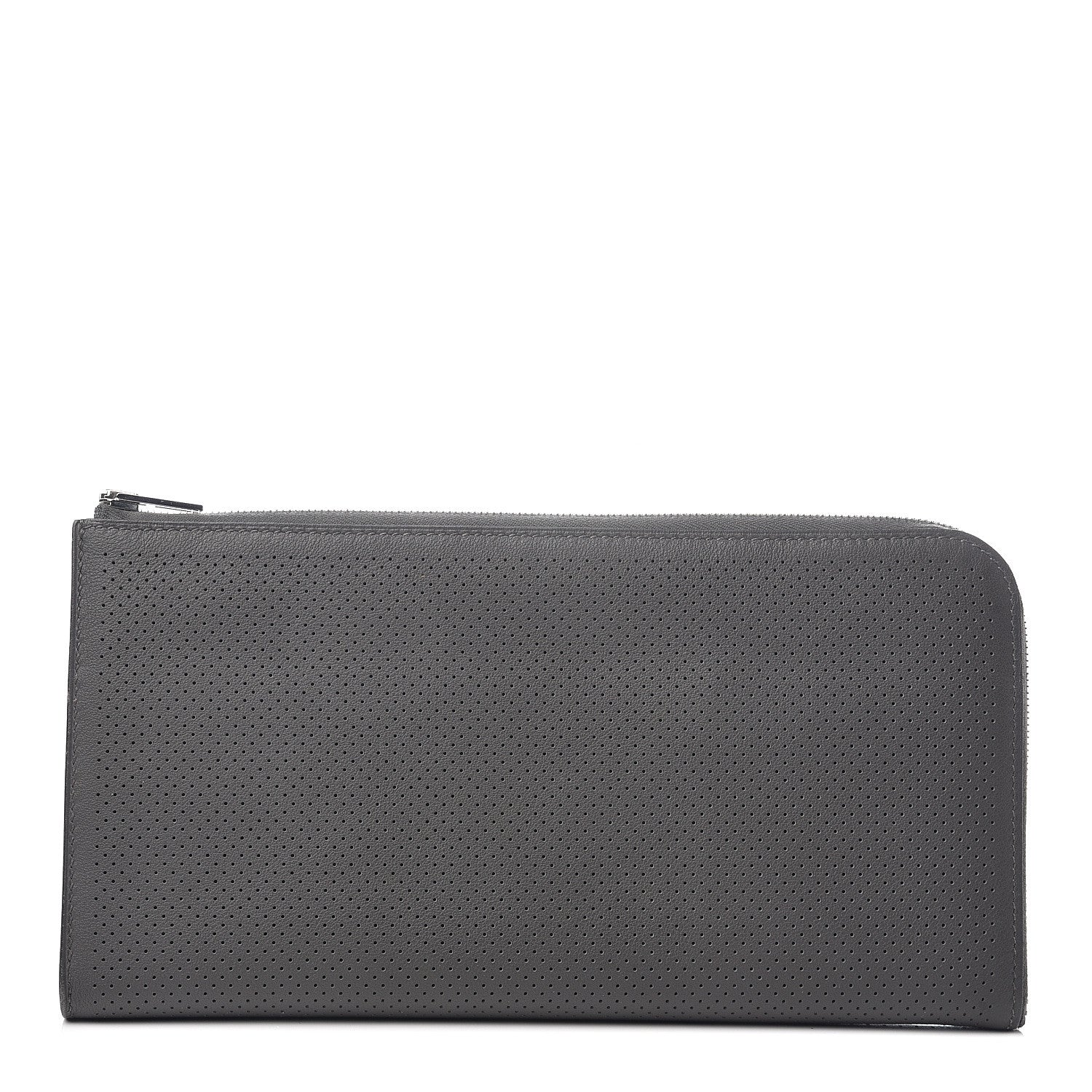 Hermes Evercolor Perforated Large Remix Voyage Wallet Graphite 1 of 7