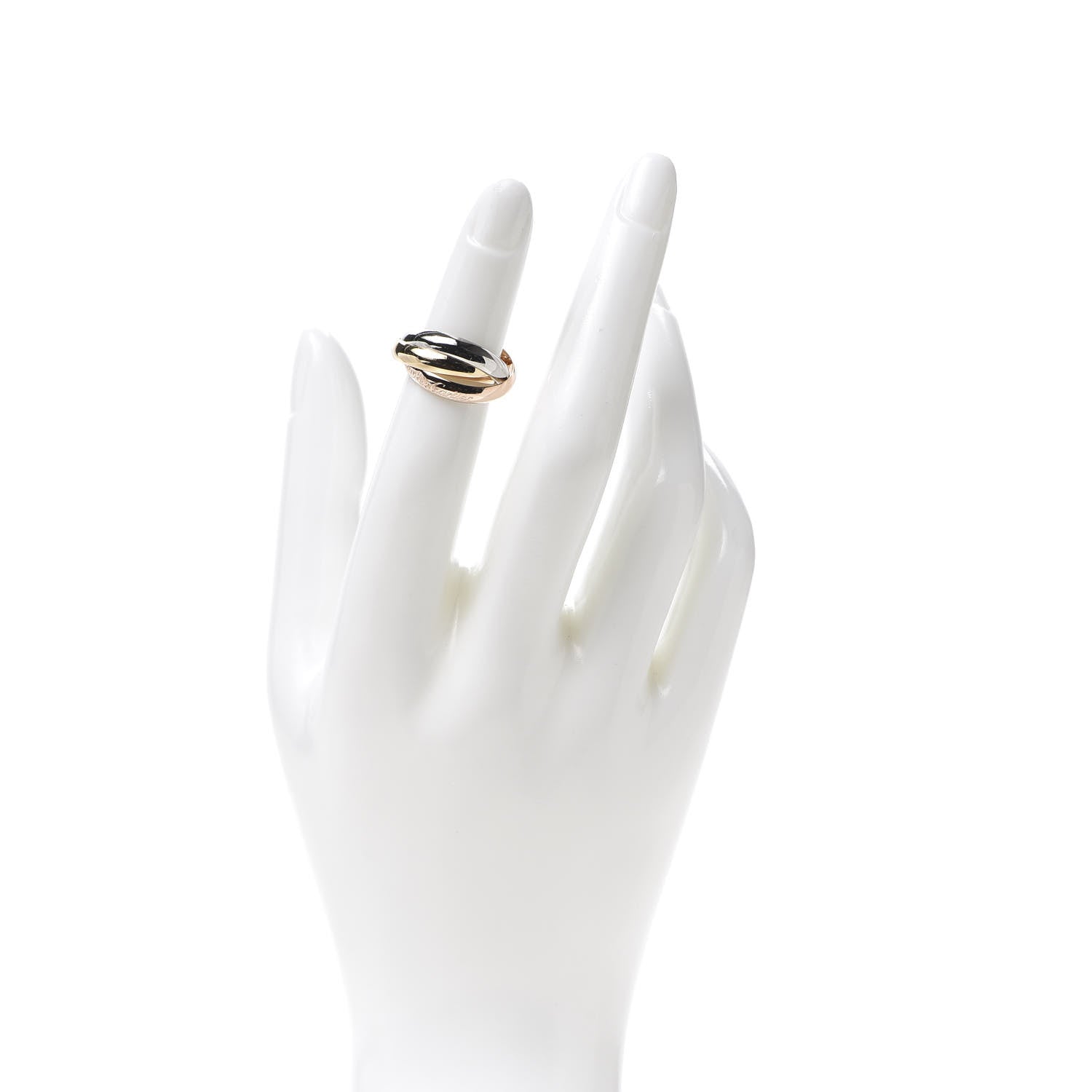 Cartier 18K Pink Yellow White Gold Classic Les Must De Trinity Ring 49 4.75 2 of 5