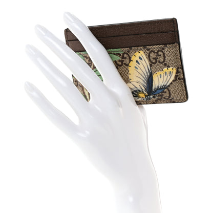 Gucci GG Supreme Monogram Tian Card Holder Beige Multicolor New Acero 2 of 9