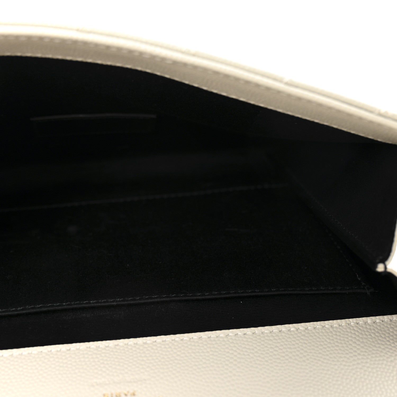 Saint Laurent Grain De Poudre Textured Mixed Matelasse Triquilt Monogram Clutch Crema Soft 10 of 14
