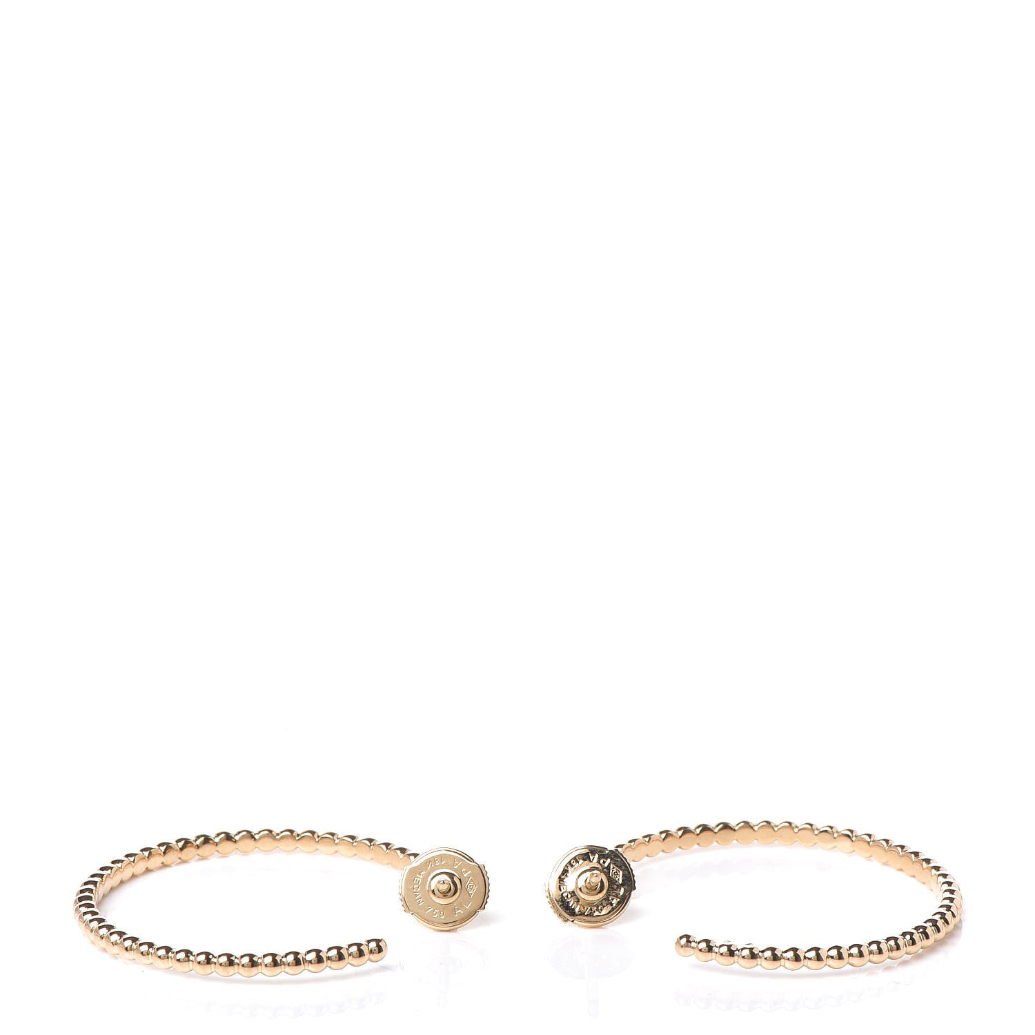 Van Cleef & Arpels 18K Yellow Gold Small Perlee Hoop Earrings 3 of 5