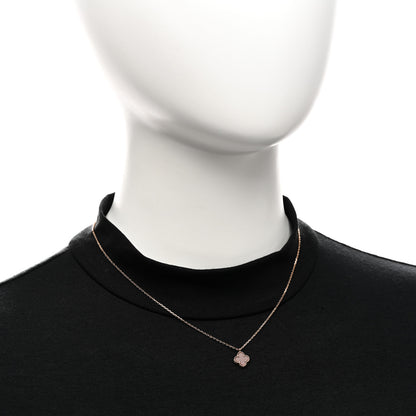 Van Cleef & Arpels 18K Rose Gold Carnelian Sweet Alhambra Pendant Necklace 2 of 6