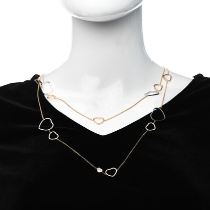Chopard 18K Rose White Gold Diamond Happy Hearts Sautoir Necklace 2 of 6
