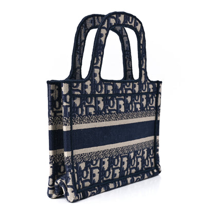 Christian Dior Oblique Mini Book Tote Blue Multicolor 3 of 11