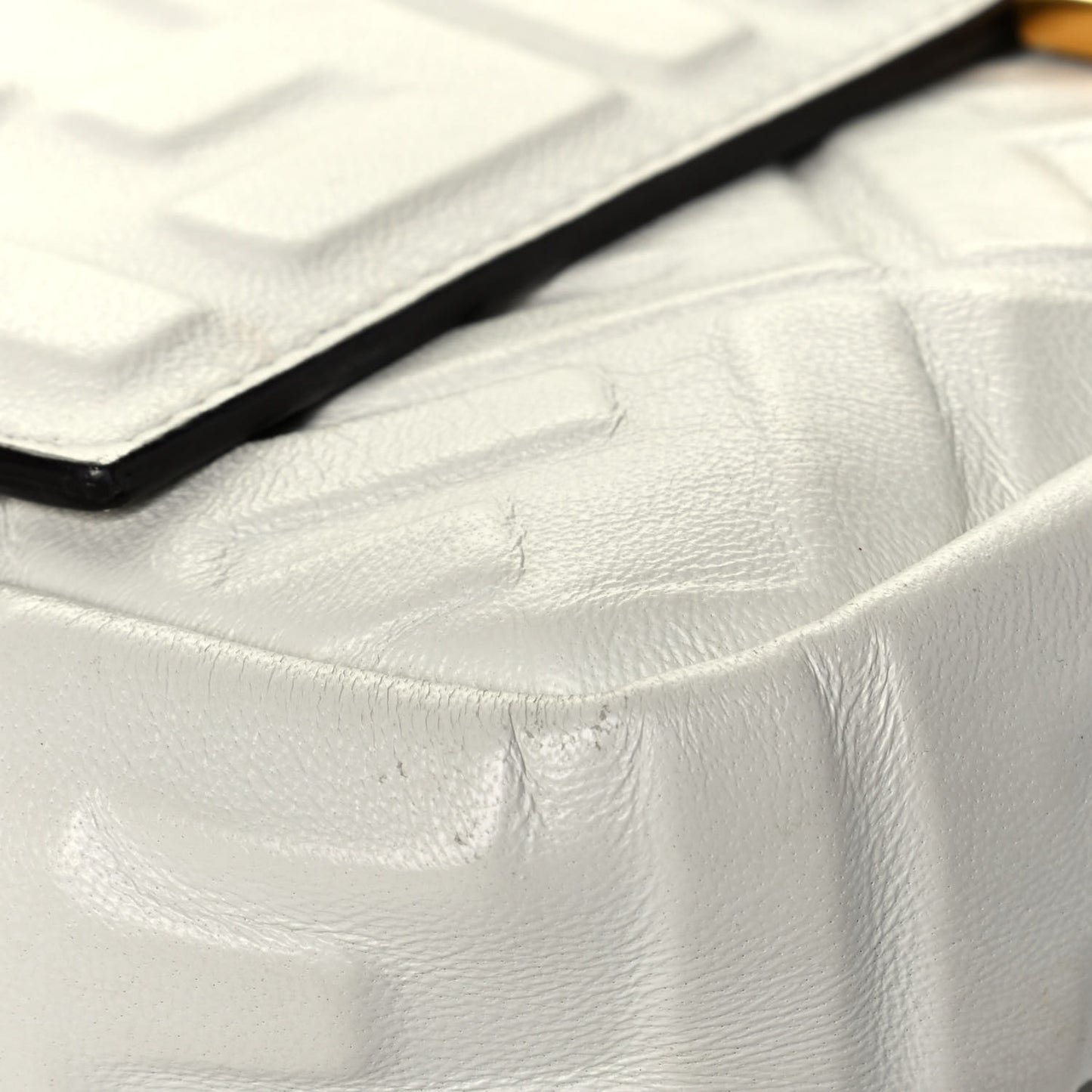 Nappa FF 1974 Embossed Baguette White