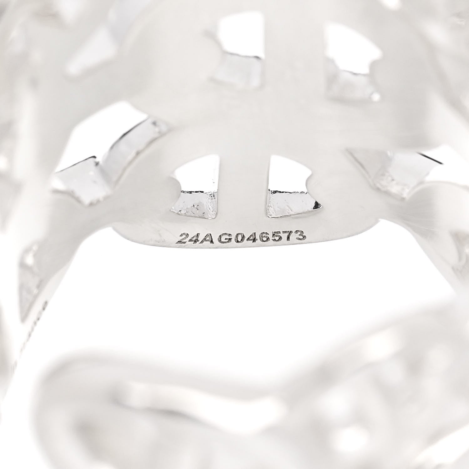 Hermes Sterling Silver GM Chaine d'Ancre Enchainee Band Ring 53 6.25 5 of 7