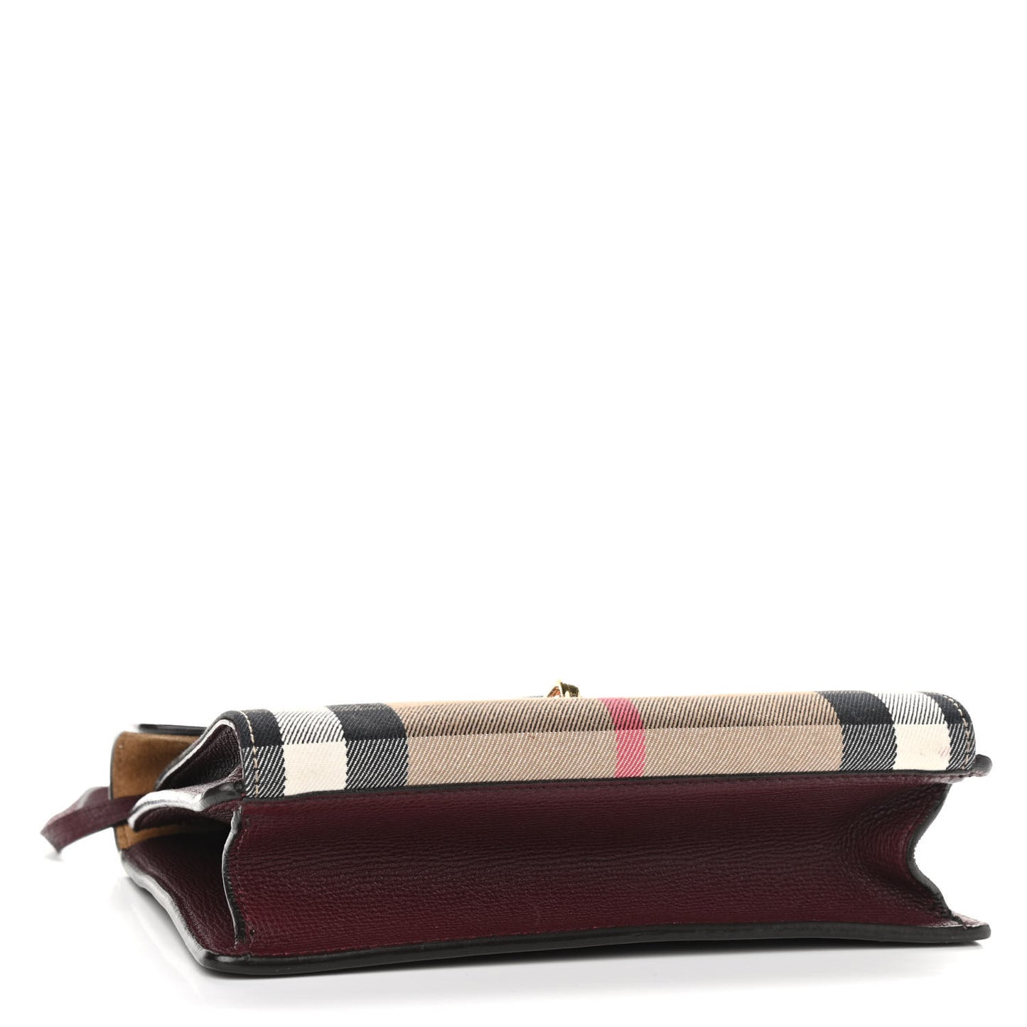Grainy Calfskin Vintage Check Small Macken Crossbody Bag Crimson