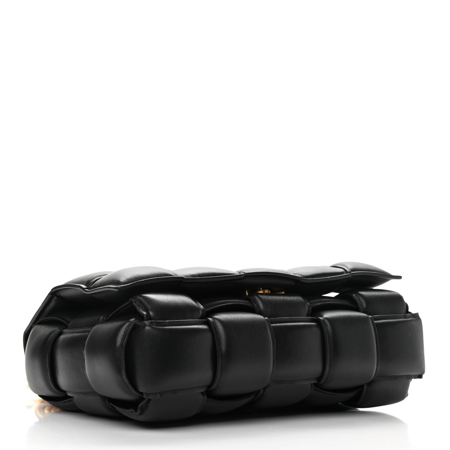 Lambskin Maxi Intreccio Padded Chain Cassette Crossbody Bag Black