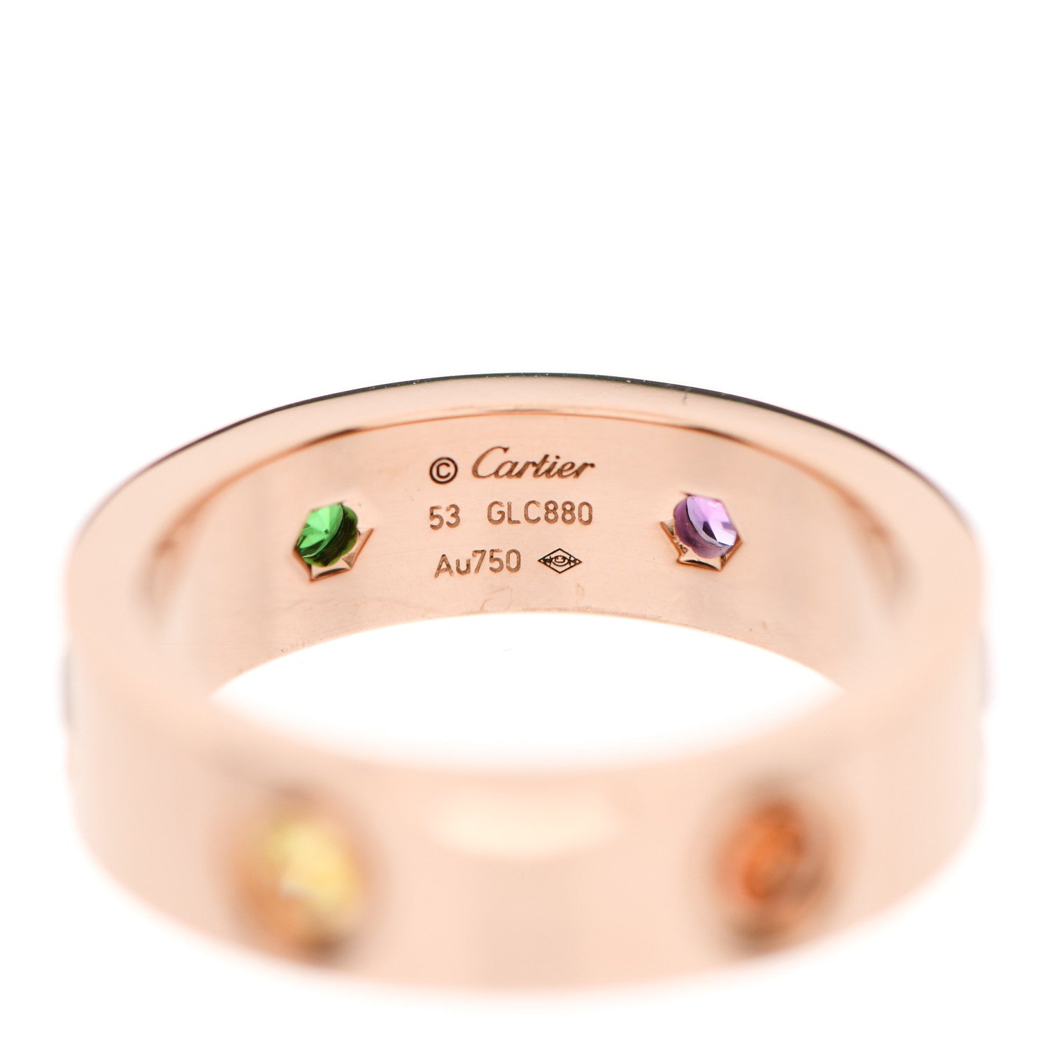 Cartier 18K Pink Gold Sapphire Garnet Amethyst 5.5mm LOVE Ring 53 6.5 4 of 4