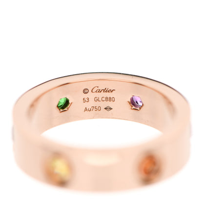 Cartier 18K Pink Gold Sapphire Garnet Amethyst 5.5mm LOVE Ring 53 6.5 4 of 4