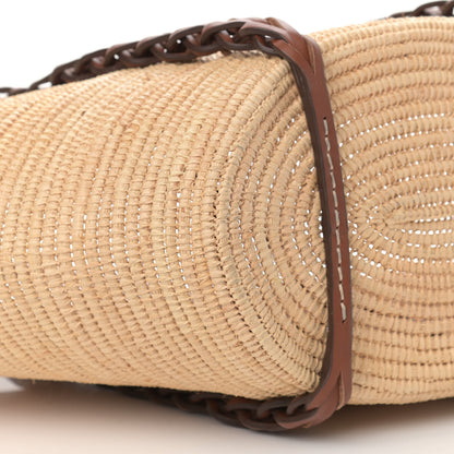 Prada Paglia Vitello Woven Braided Basket Tote Naturale Cognac 8 of 12