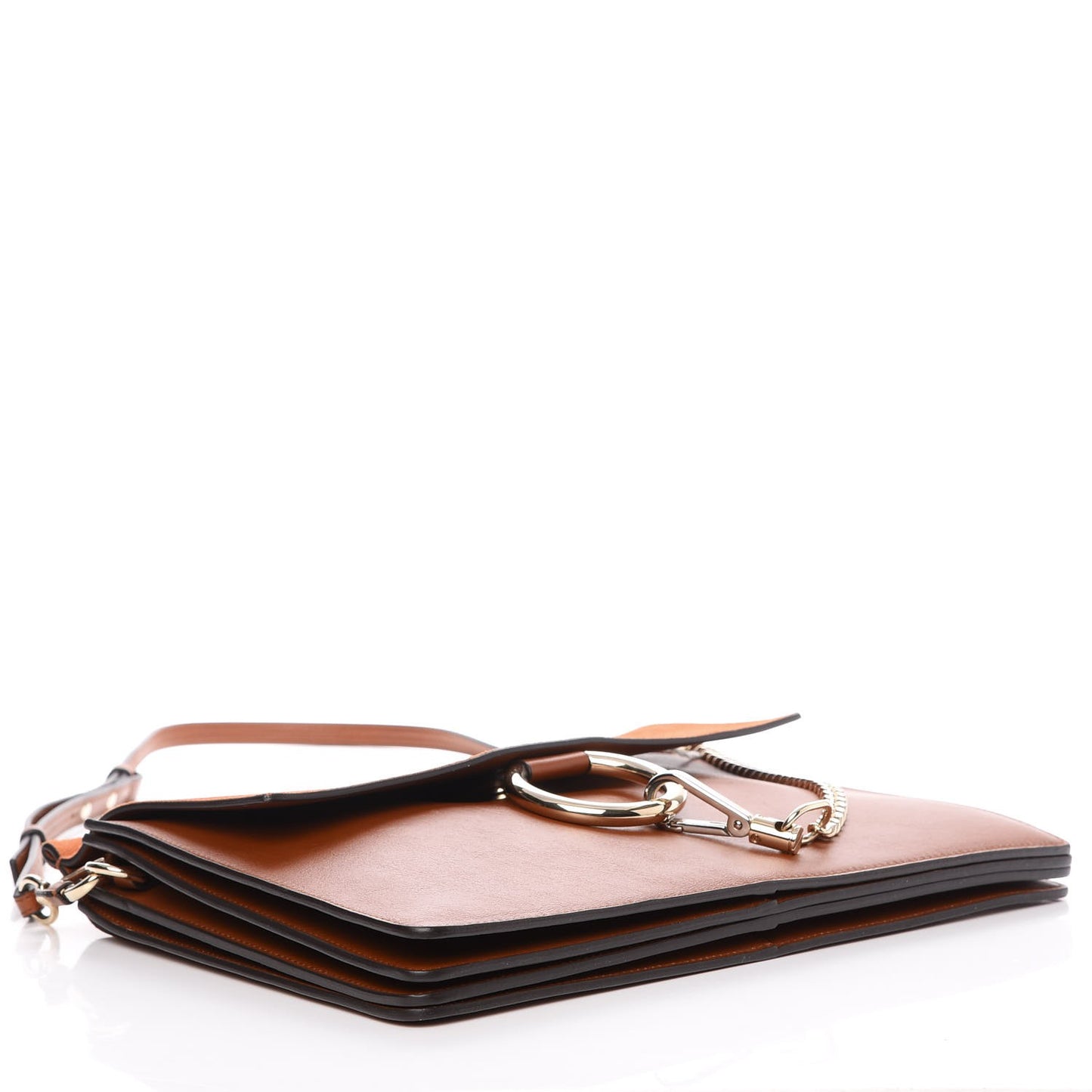 Suede Calfskin Medium Faye Shoulder Bag Tobacco