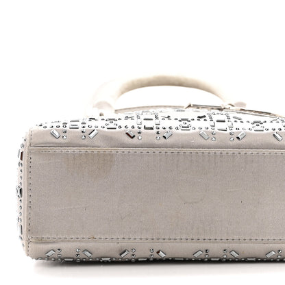 Christian Dior Satin Crystal Cannage Mini Lady Dior Gray 14 of 16