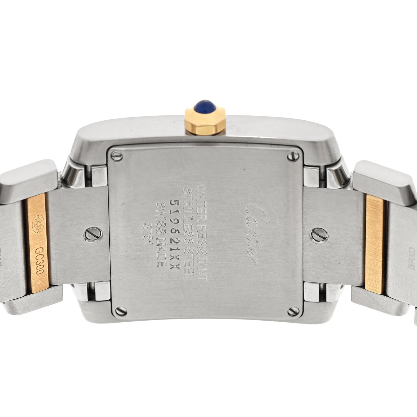 Stainless Steel 18K Yellow Gold 25mm Tank Francaise Quartz Watch