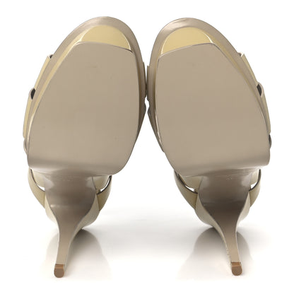 Saint Laurent Patent Tribute 105 Platform Sandals 40 Nude Powder 6 of 12