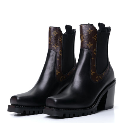Louis Vuitton Patent Monogram Limitless Ankle Boots 40 Black 5 of 18