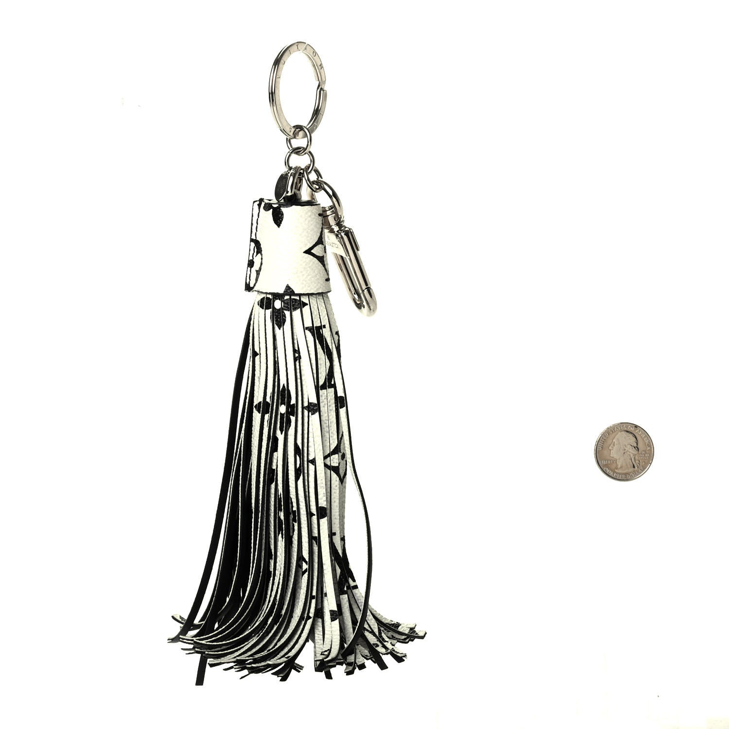 Louis Vuitton Monogram Tassel Bag Charm White 2 of 5