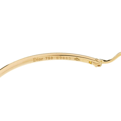 Christian Dior 18K Yellow Gold Heart Charm Hoop Earrings 4 of 4