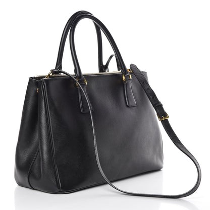 Prada Saffiano Medium Galleria Double Zip Tote Black 4 of 9