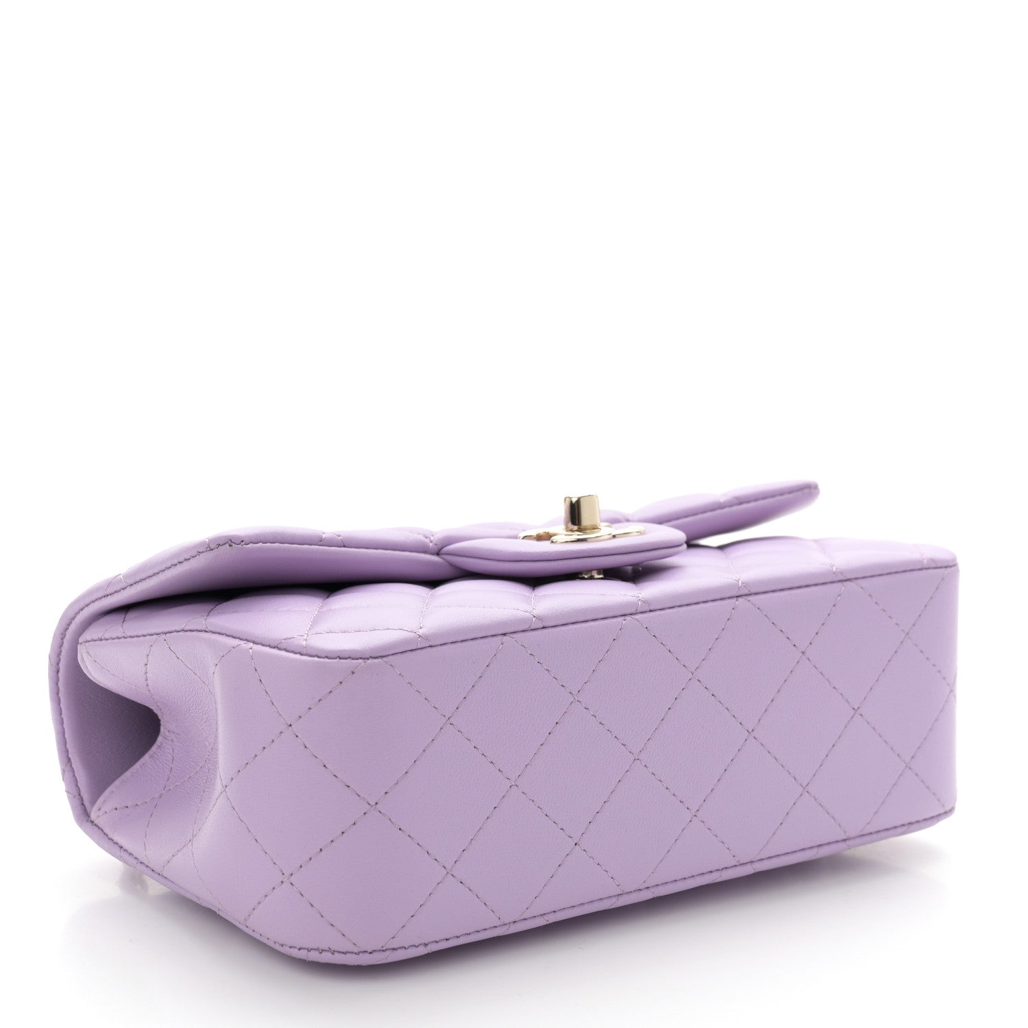 Chanel Lambskin Quilted Mini Top Handle Rectangular Flap Light Purple 4 of 11