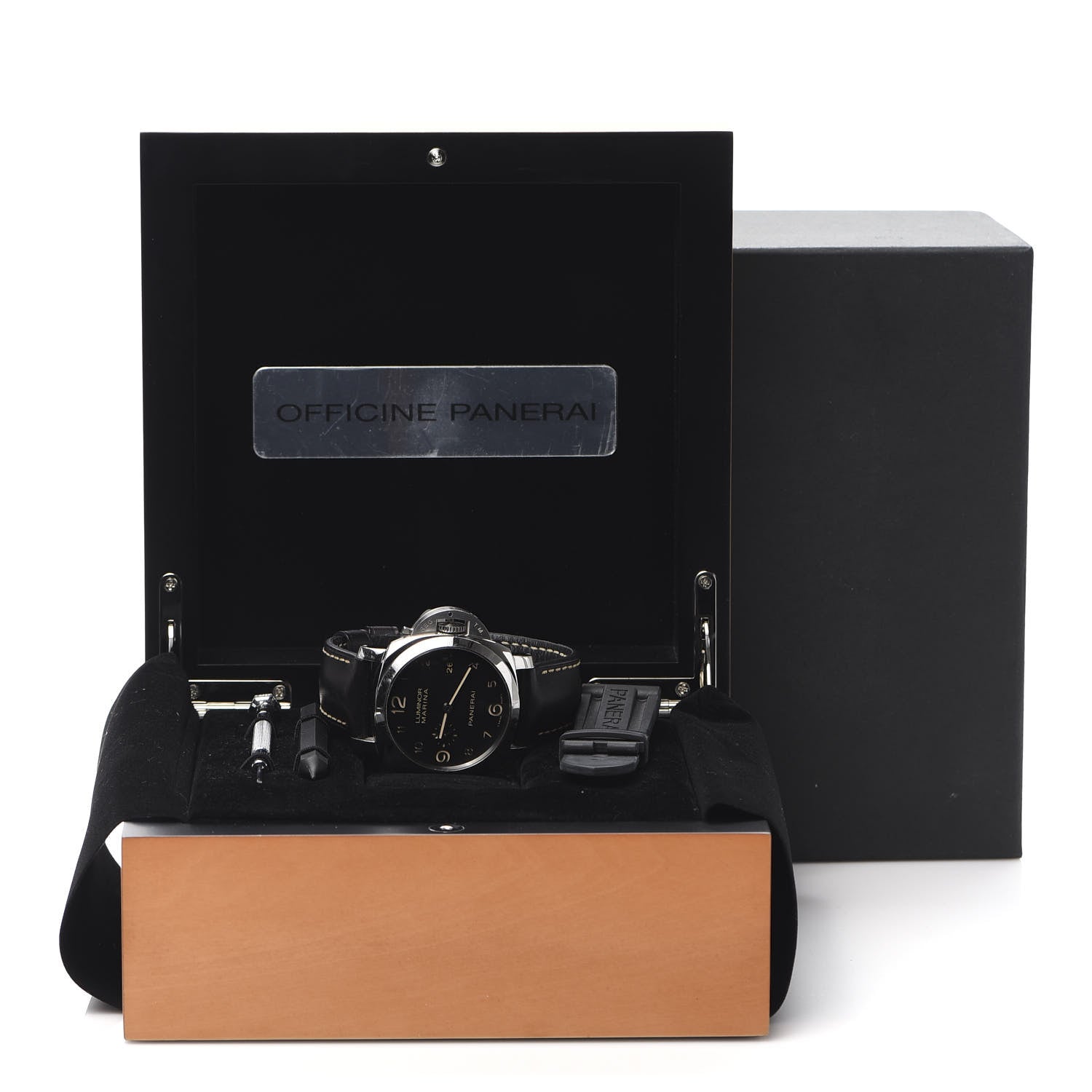 Panerai Stainless Steel Calfskin 44mm Luminor Marina 1950 Automatic Watch Black PAM00359 9 of 9