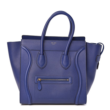 Celine Drummed Calfskin Mini Luggage Indigo 1 of 9