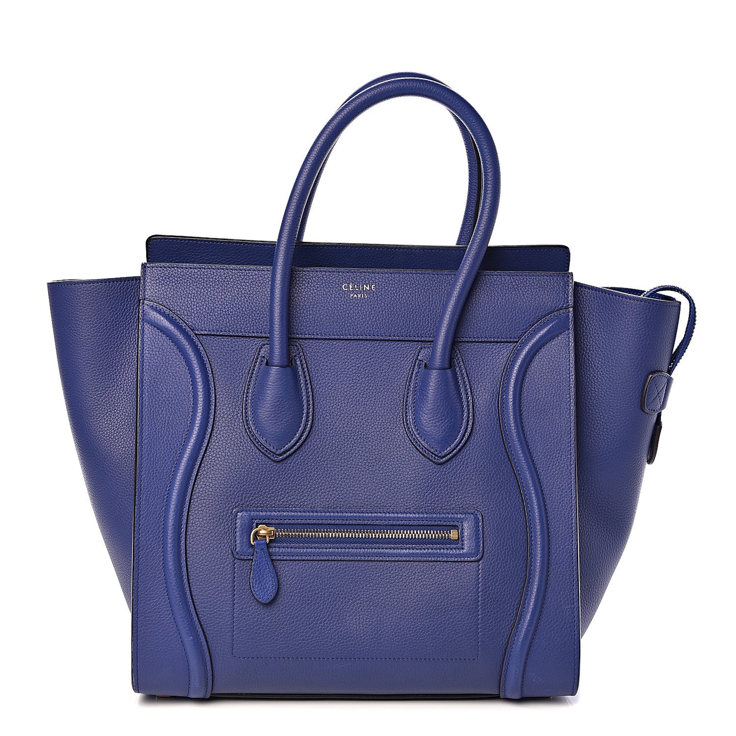 Drummed Calfskin Mini Luggage Indigo