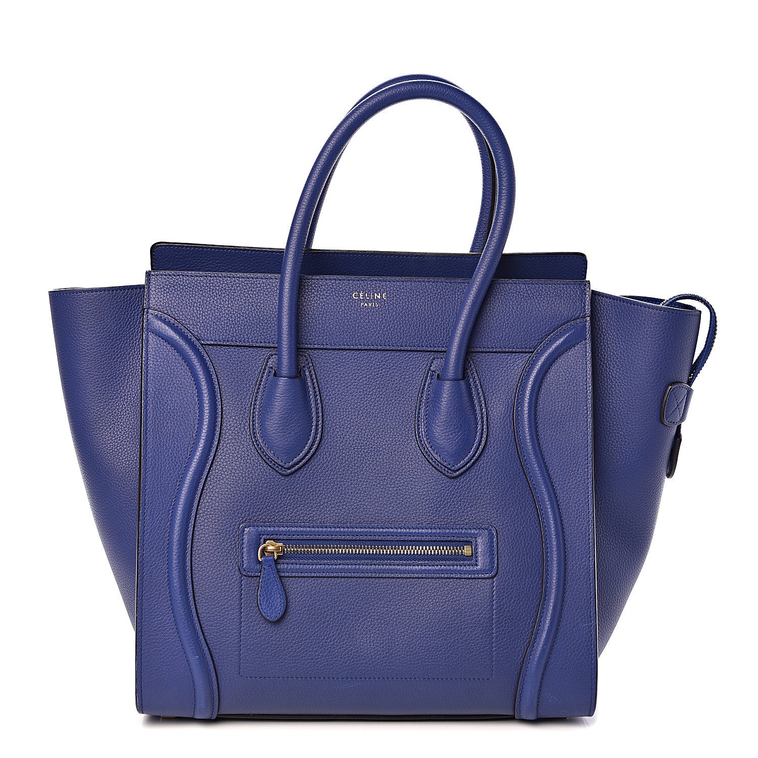 Celine Drummed Calfskin Mini Luggage Indigo 1 of 11
