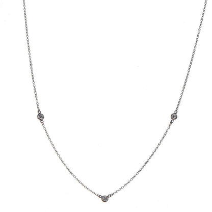Tiffany Platinum Elsa Peretti Diamonds by the Yard .15ct Necklace 1 of 6
