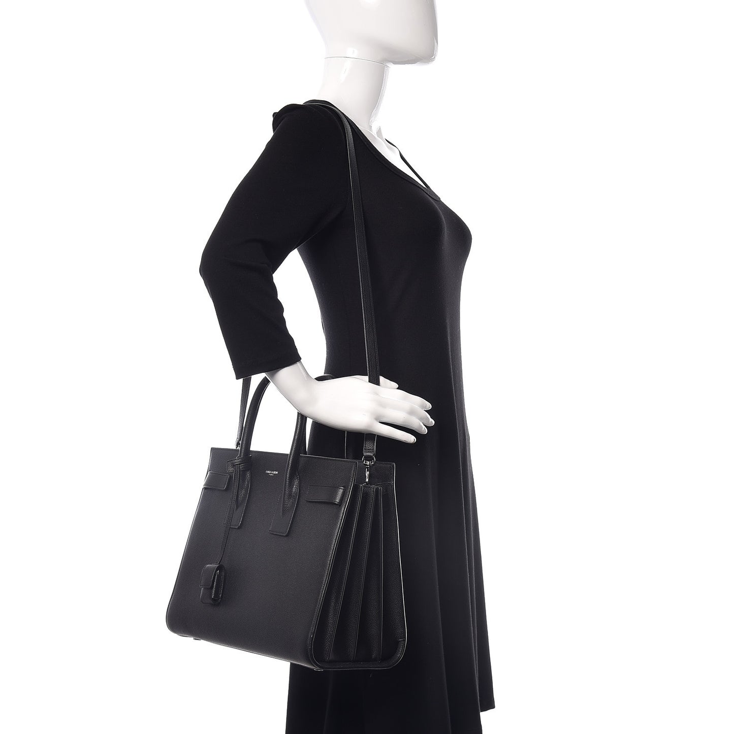 Grained Calfskin Small Sac De Jour Black