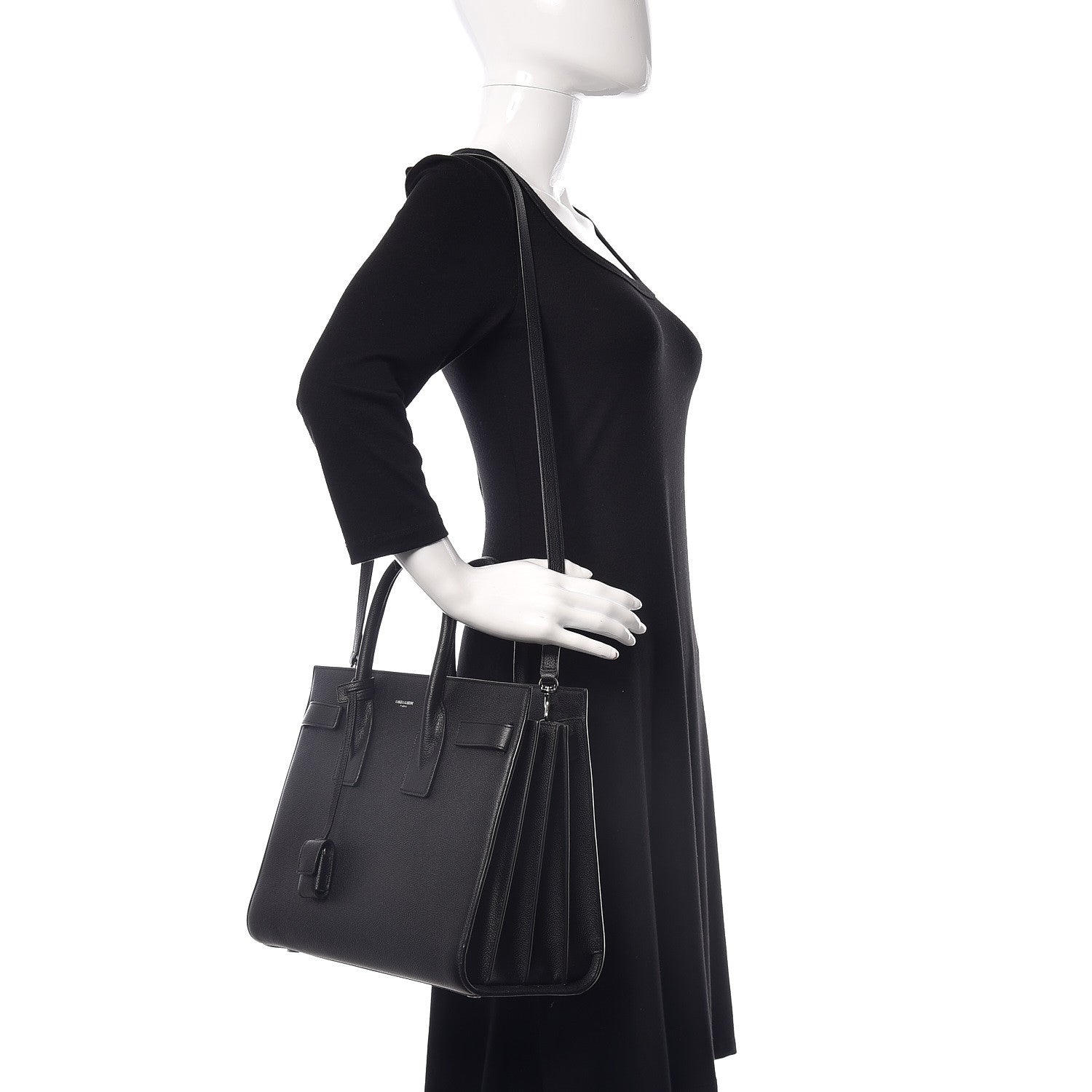 Saint Laurent Grained Calfskin Small Sac De Jour Black 2 of 9