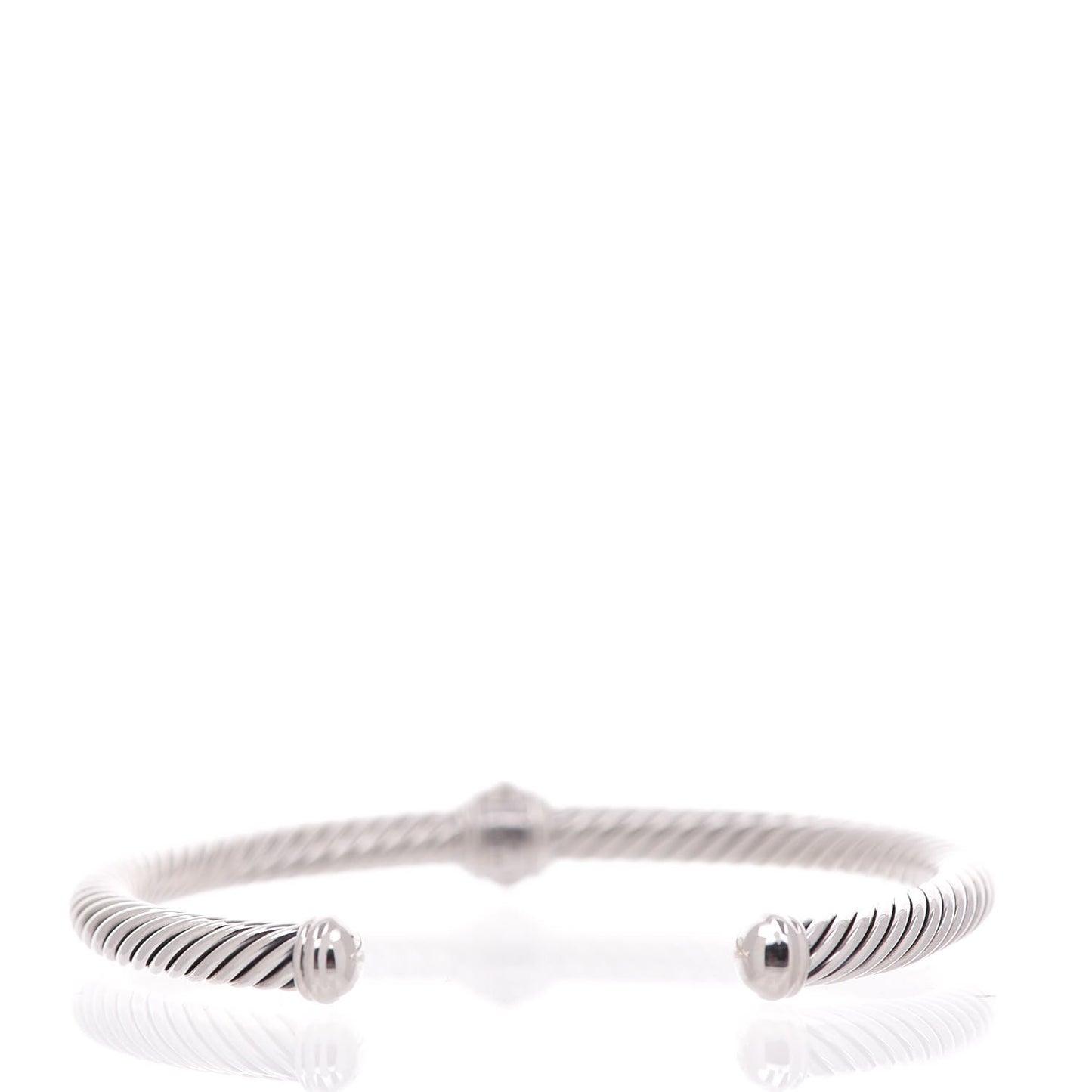 Sterling Silver Diamond 5mm Cable Renaissance Station Bracelet