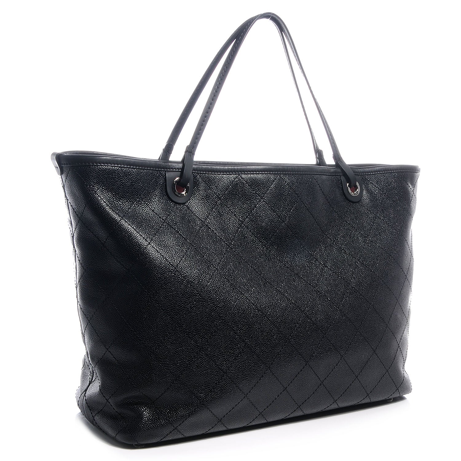 Chanel Grained Calfskin Large Shopping Fever Tote Black 3 of 8