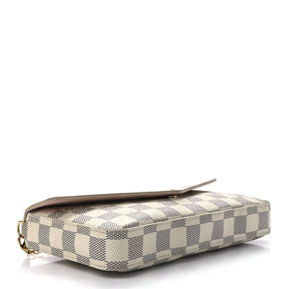 Louis Vuitton Damier Azur Pochette Felicie Chain Wallet Rose Ballerine 5 of 17