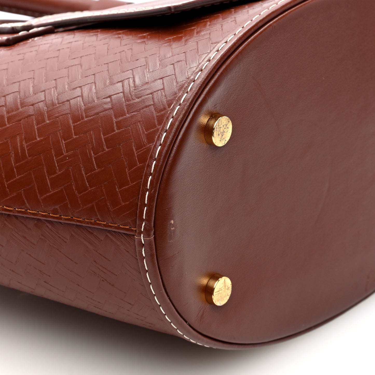 Weave Embossed Calfskin Le Petit Panier Soli Cuir