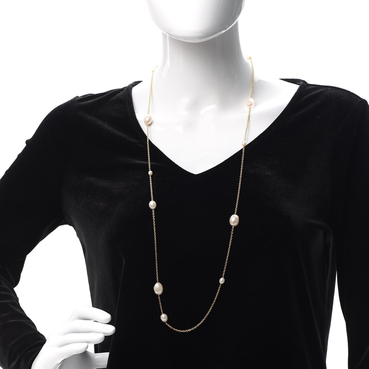 18K Yellow Gold Elsa Peretti Pearls By The Yard Sprinkle Necklace