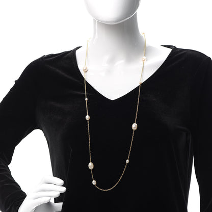 Tiffany 18K Yellow Gold Elsa Peretti Pearls By The Yard Sprinkle Necklace 2 of 6