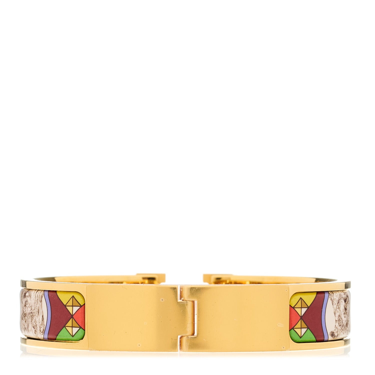 Hermes Enamel Printed Colliers et Chiens Narrow Clic Clac H Bracelet GM 3 of 5