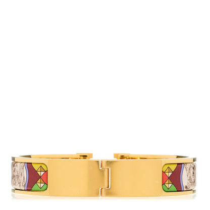 Hermes Enamel Printed Colliers et Chiens Narrow Clic Clac H Bracelet GM 3 of 5