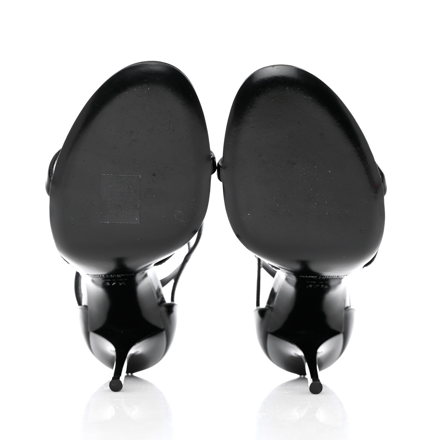 Saint Laurent Patent Cassandra 100 Ankle Strap Sandals 37.5 Black 5 of 13