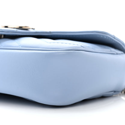 Gucci Calfskin Matelasse Super Mini GG Marmont Shoulder Bag Porcelain Light Blue 10 of 11