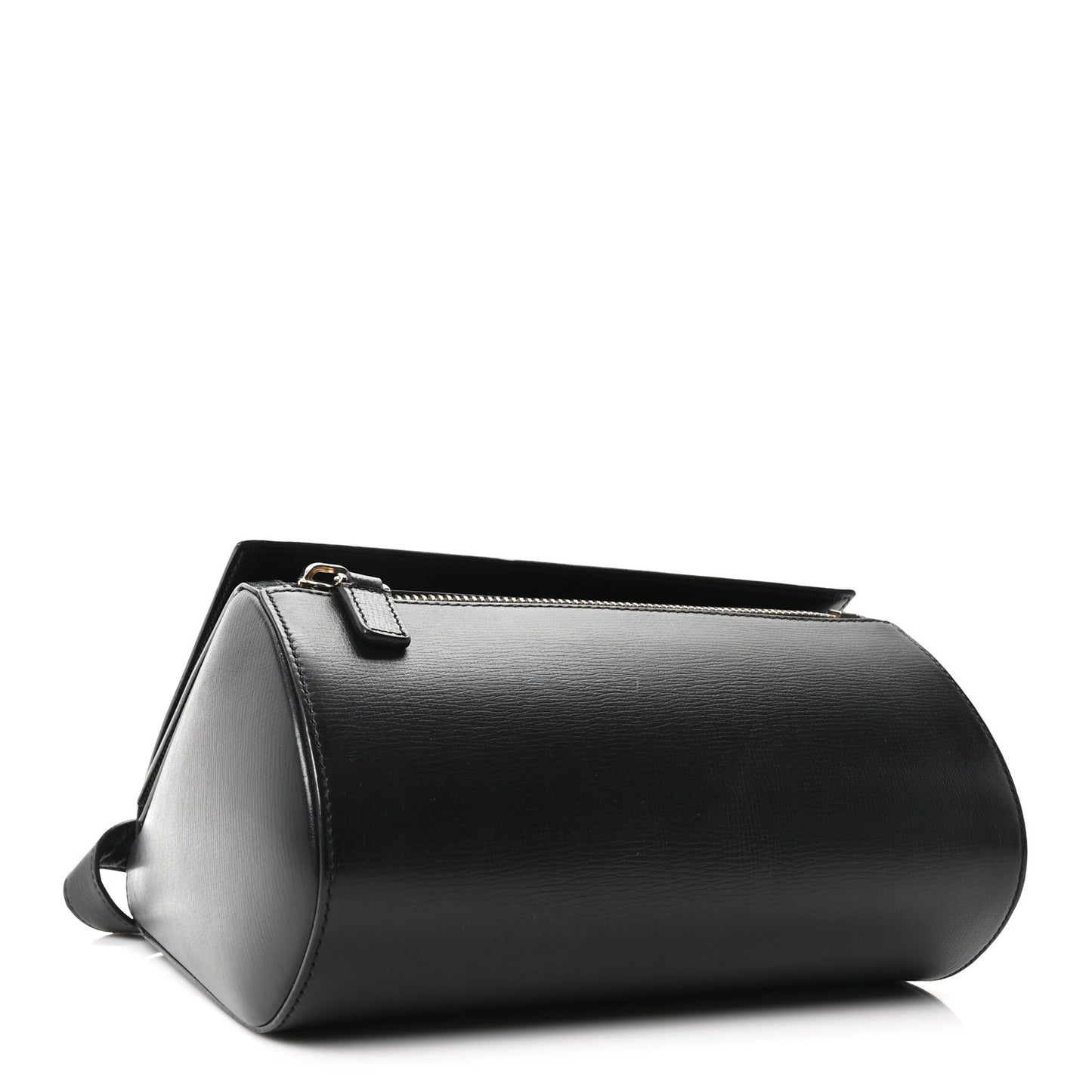 Textured Calfskin Medium Pandora Box Crossbody Bag Black